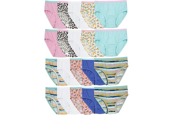 Fruit of the Loom Girls' Cotton Brief Underwear Multipacks