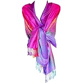 KMystic Colorful Rave Paisley and Flower Pashmina Scarf Shawl Wrap