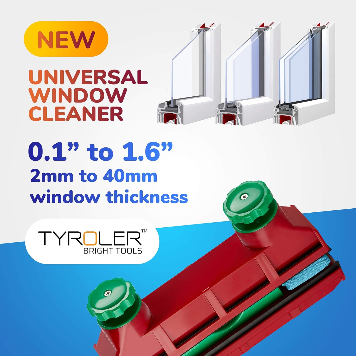 Tyroler Bright Tools Window Cleaner or Tripled Glazed 240 mm