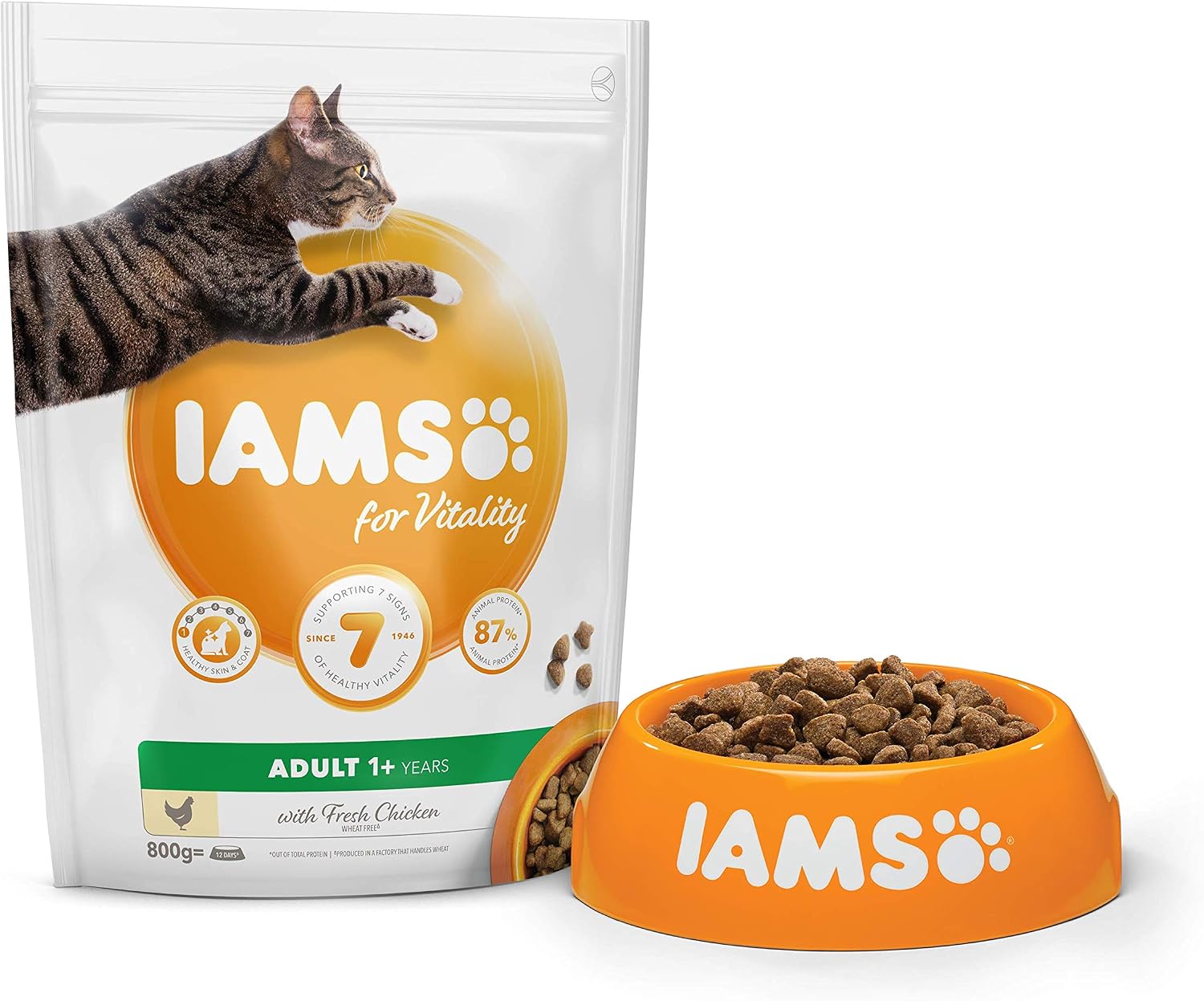 IAMS Adult Complete Dry Cat Food Chicken 800g - Supports Strong Immune System, Fresh Chicken, 800 g (Pack of 1) - Image 3