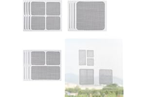 CHNGNA Window Screen Repair Kit,Screen Patch Repair Kit,12 Sheets 3Size Self-Adhesive Quick Strong Adhesive Screen Door Repair Kit, Screen Patches,Screen Tape Mesh Repair(Grey