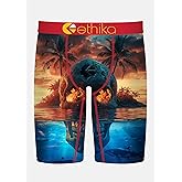 Ethika Men’s Boxer Brief, Knee Length, 4-Way Stretch Performance Underwear with Graphic Prints - Skol Island