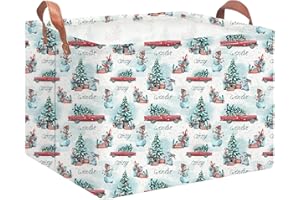 NTAOHAMPER Rectangular Storage Baskets，Gift Basket,Book Box,Room Decor(Car Christmas)