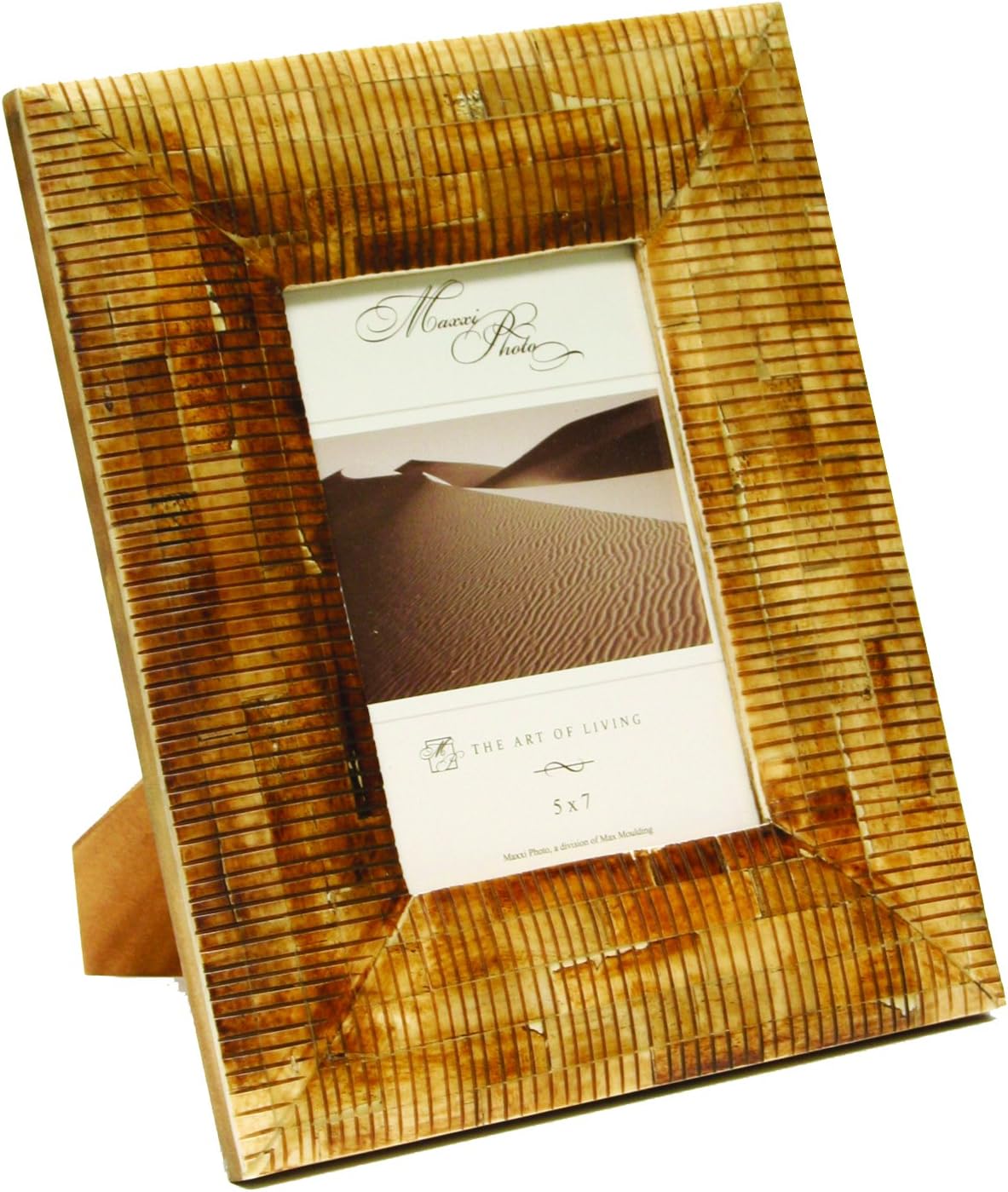 Maxxi Designs Photo Frame with Easel Back, 8 x 10", Carved Antique Bone Sahara