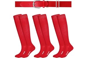 Haysandy Baseball or Softball Sock and Belt Combo Set 3 Football Baseball Socks with Softball Belt for Youth Boys Kids