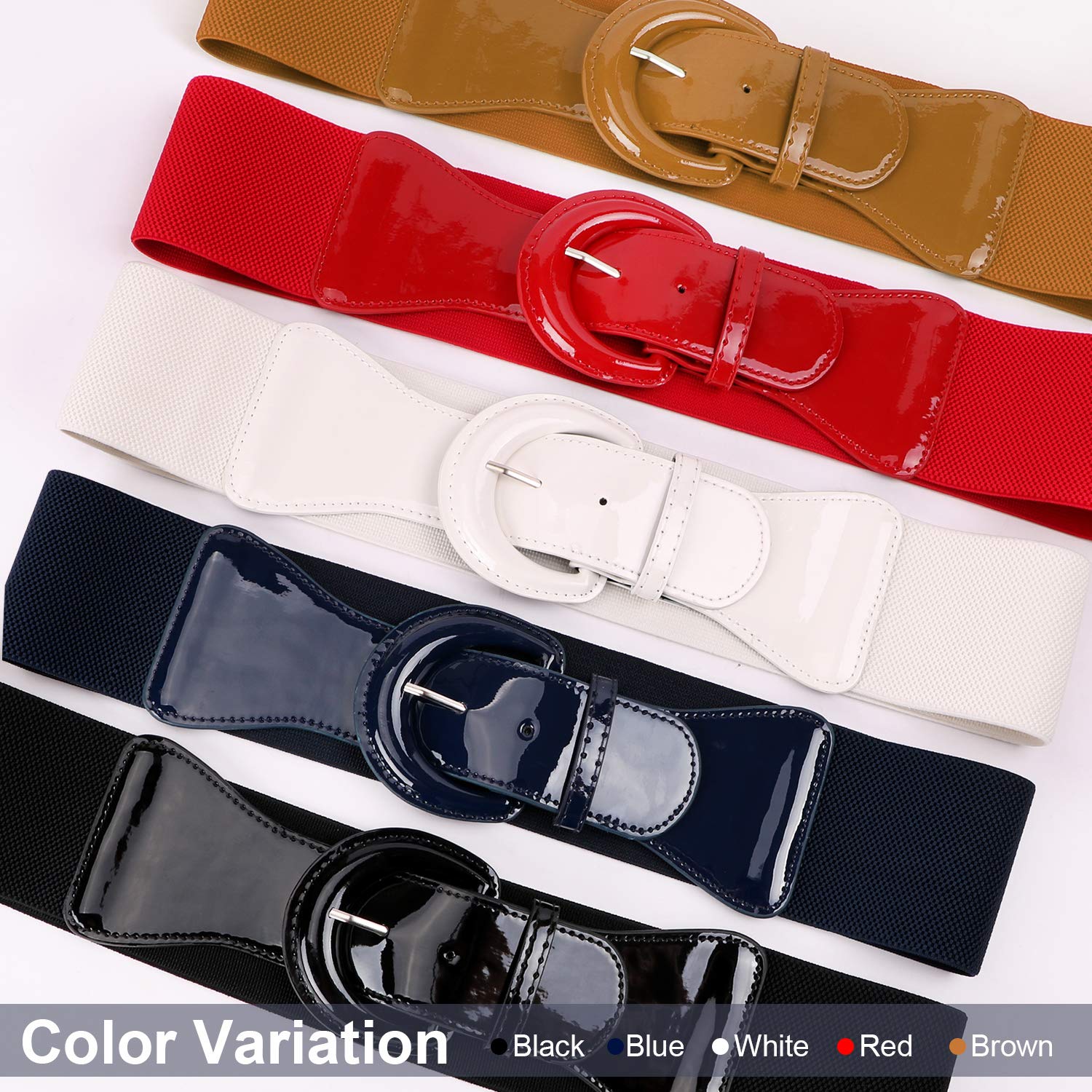 JasGood Women Wide Stretchy Vintage Belt Dress Elastic Waist Belts For Women Dress