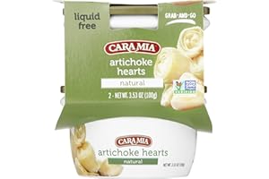 CARA MIA | Natural Artichoke Hearts Without Brine | 2 x 3.53 Oz | No Preservatives | Ready-to-Eat Snack | Refreshing and Delightfully Tangy Flavor