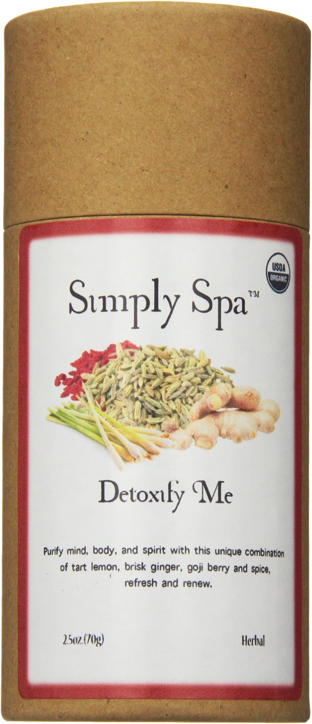 Simply Spa Organic Tea, Detoxify Me, 2.5 Ounce