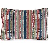 Signature Design by Ashley Orensburgh Bohemian Rectangular Polyester Pillow with Stripe Design, 23" x 16", Blue & Red