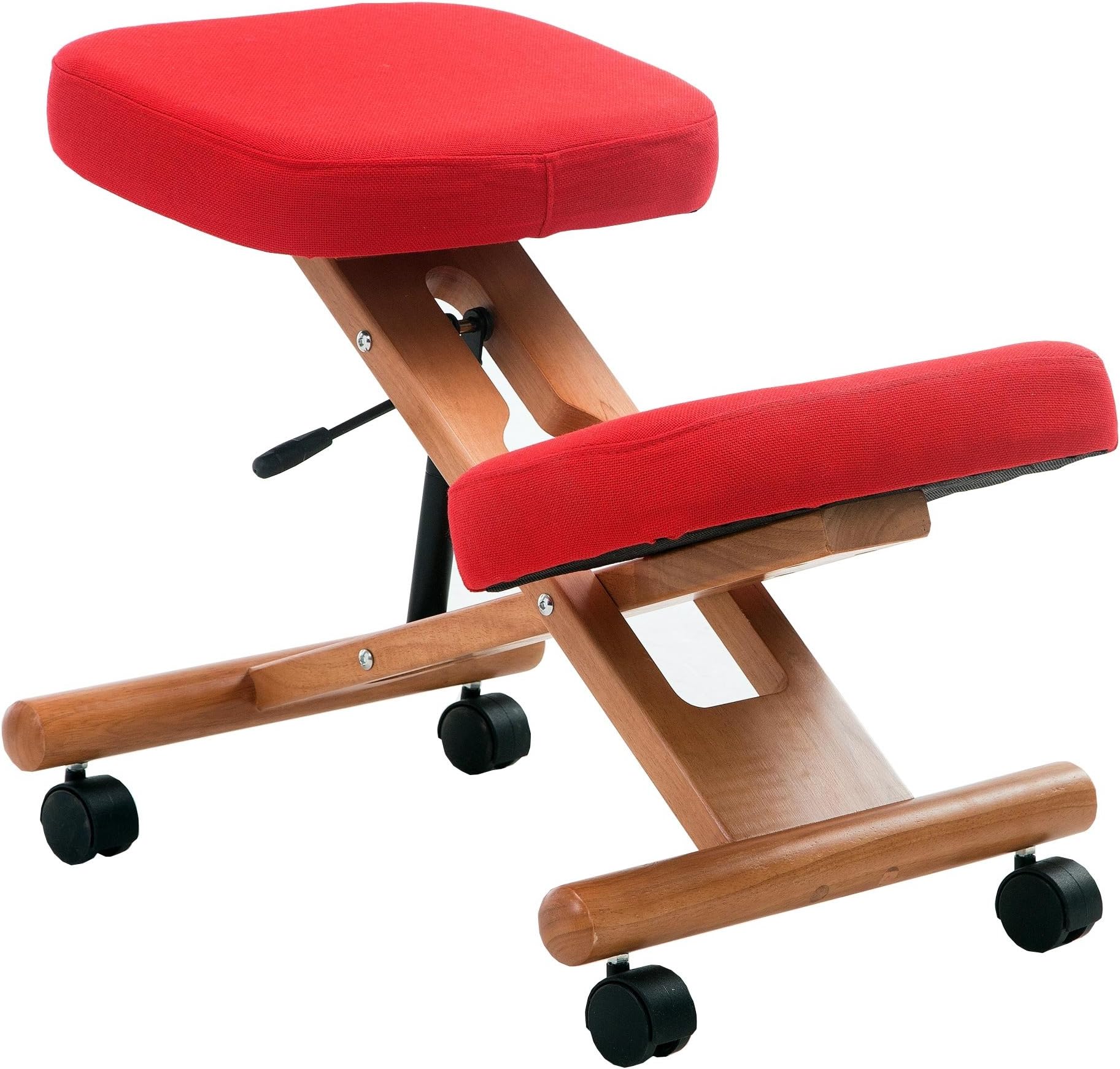 Posture Deluxe Wooden Kneeler Chair - Red