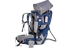 WIPHA Baby Backpack Carrier, Premium Toddler Carrier Hiking Backpack with Sun Shade- Safe and Comfort Adjustable Child Seat, Toddler Hiking Baby Carrier with Large Storage&Adjustable Straps(Blue)
