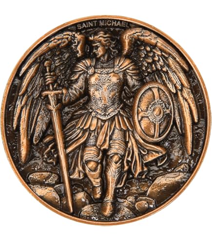 Archangel Michael Challenge Coin – Psalm 91:10-11 Inspirational Metal Coin For Protection & Faith
