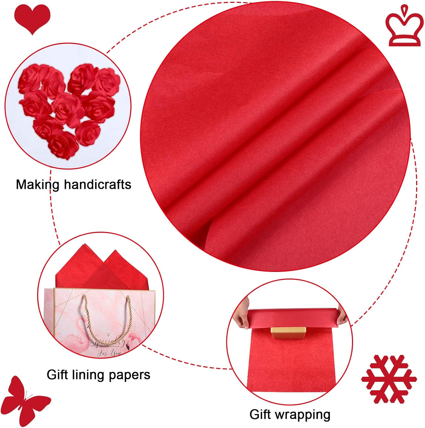 100 Sheets Halloween Tissue Paper Present Wrapping Paper 31st of October Holiday Art Tissue for DIY Veterans Day Wrapping Party Favor 13.78 x 19.69 Inch (Black - Image 4