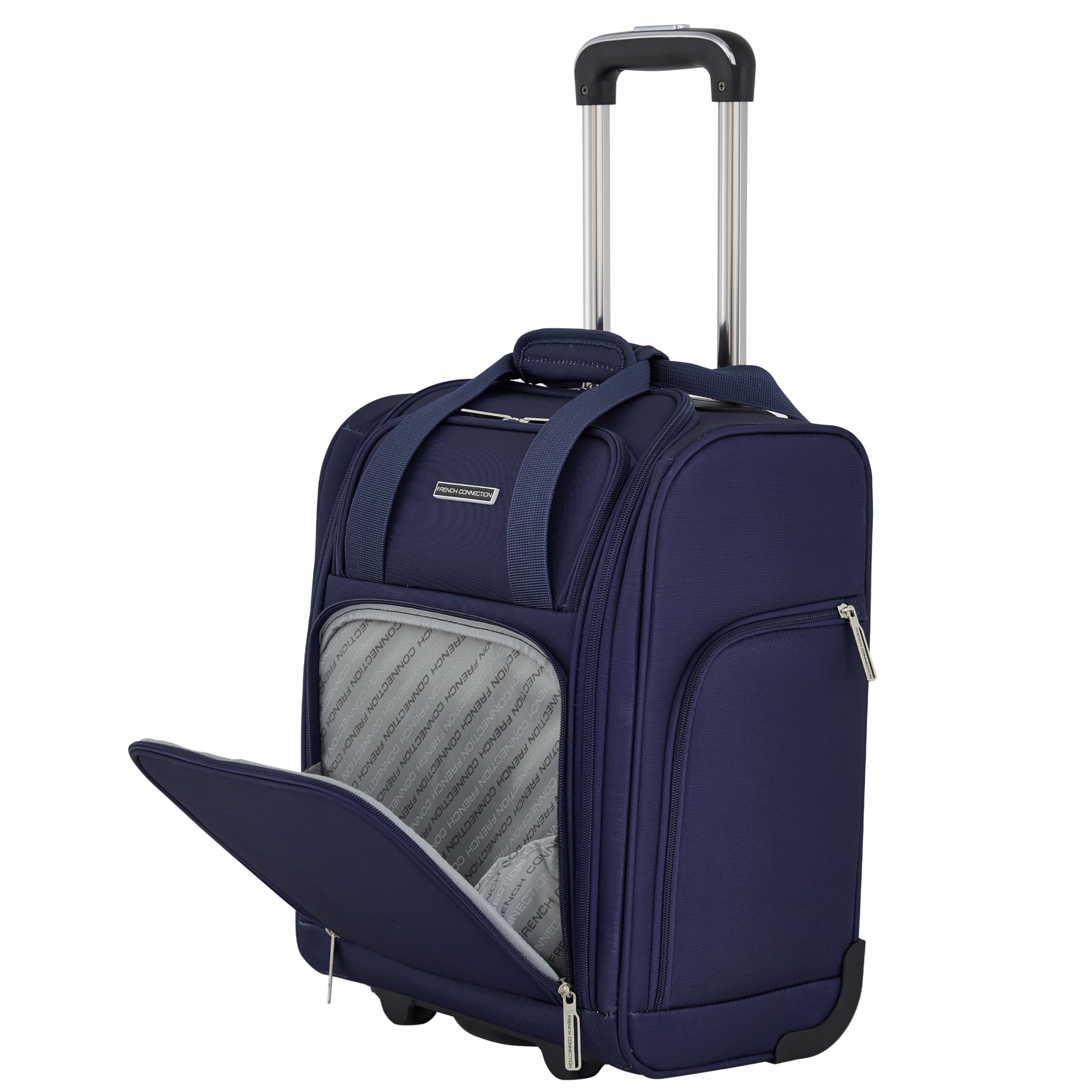 French Connection Underseat Carry-On Luggage USB-C Ports, Blue Depths, 16-Inch