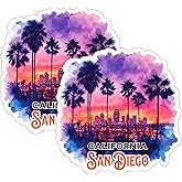 California San Diego Sticker 4 Inch 2-Pack - Waterproof Vinyl Decal for Laptop Water Bottle Car Tumbler - Durable Aesthetic Long-Lasting Stickers for Adults ID45039