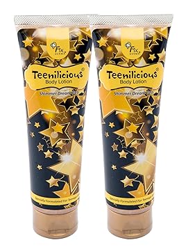Teenilicious Sparkle Gold Shimmer Body Lotion For Parties & Shine, For Womens and Girls Pack of 2 Combo