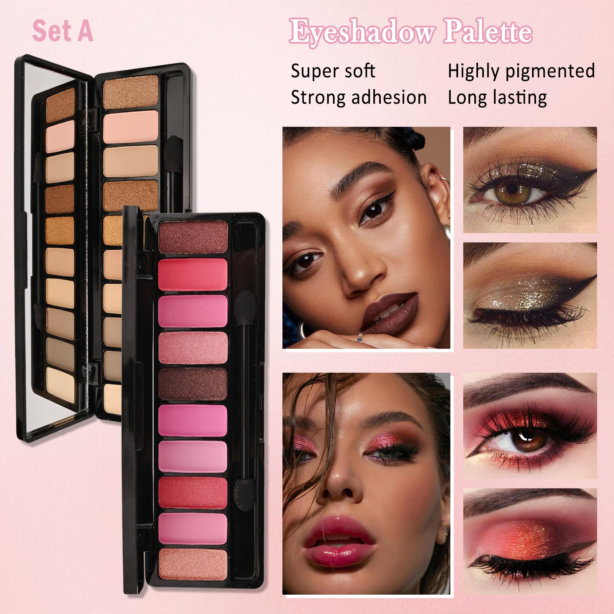 All in One Makeup Kit for Women Full Kit,Travel Makeup Kit for Teens,Make Up Gift Set with Everything,Foundation Eyeshadow Lip Gloss Eyebrow Blush Contour Powder,Mother's Day Gift for Women Set-A