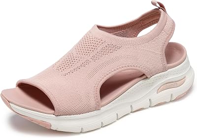 Arch Fit City Catch Mujer Sandali, Blush Knit, 38 EU