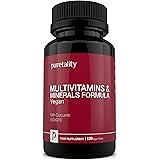 Multivitamins & Minerals Formula | 100% MONEY BACK GUARANTEE | 120 Vegetarian & Vegan Tablets with Curcumin & CoQ10 | One a Day 27 Multi Vitamins with Iron and Minerals for Men and Women by Puretality