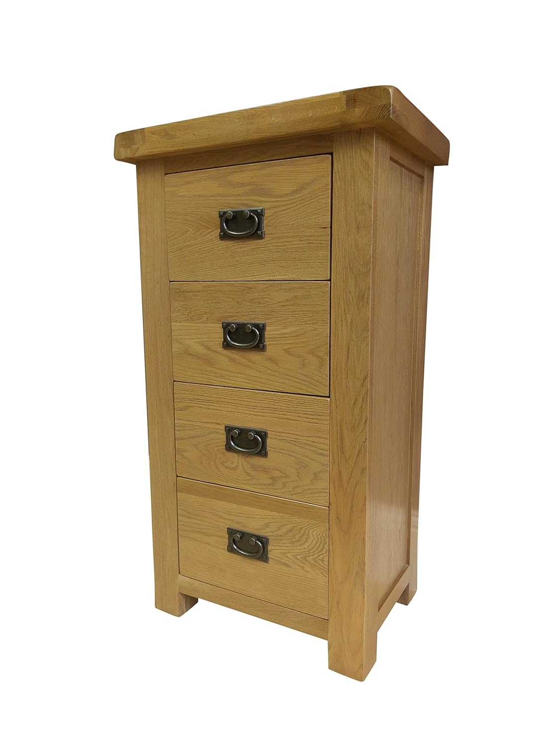 Furniture Octopus Kingsford Chunky Oak 4 Drawer Narrow Chest Of
