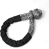 CORDEAST Synthetic Soft Shackle 7/8“ X 47” (90390 lbs Breaking Strength) Extra Large Long UHMWPE Rope Shackle for Heavy Duty Truck Off-Road Recovery (Gray, 1-Pack)
