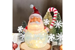 QUELIEN Christmas Santa Globes Light, Battery-Operated Lighted Christmas Snow Globes for Christmas Festival Decoration Gifts, Gift for Women, Friends, Baby Girls, Sisters, Birthday, Anniversaries Gifts