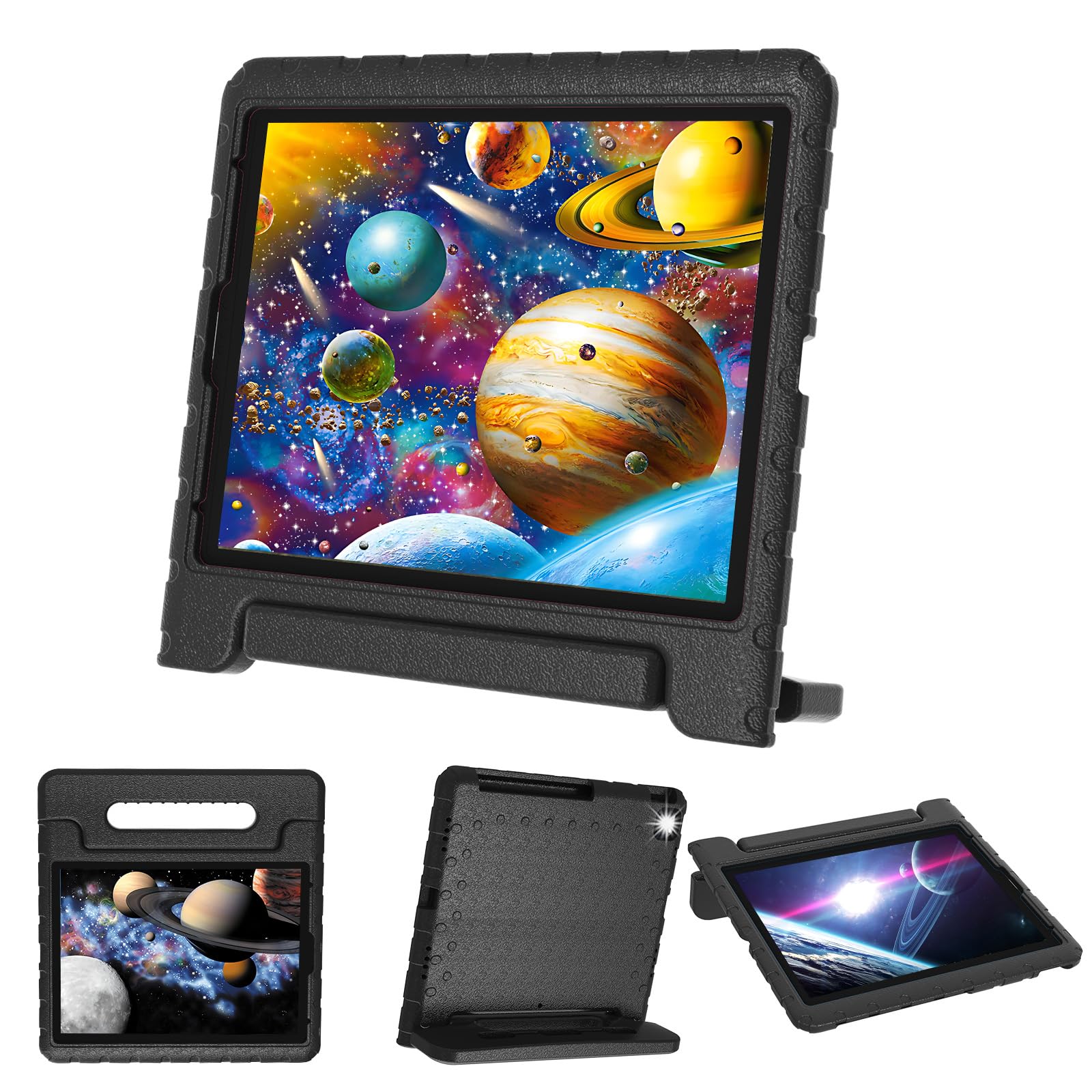 Photo 1 of E-puhate for iPad Pro 12.9 Case 3rd/4th/5th/6th Generation, Kids Proof EVA Super Protection Cover for iPad Pro 12.9-inch 2022/2021/2020/2018 with Pencil Holder & Handle Stand, Black