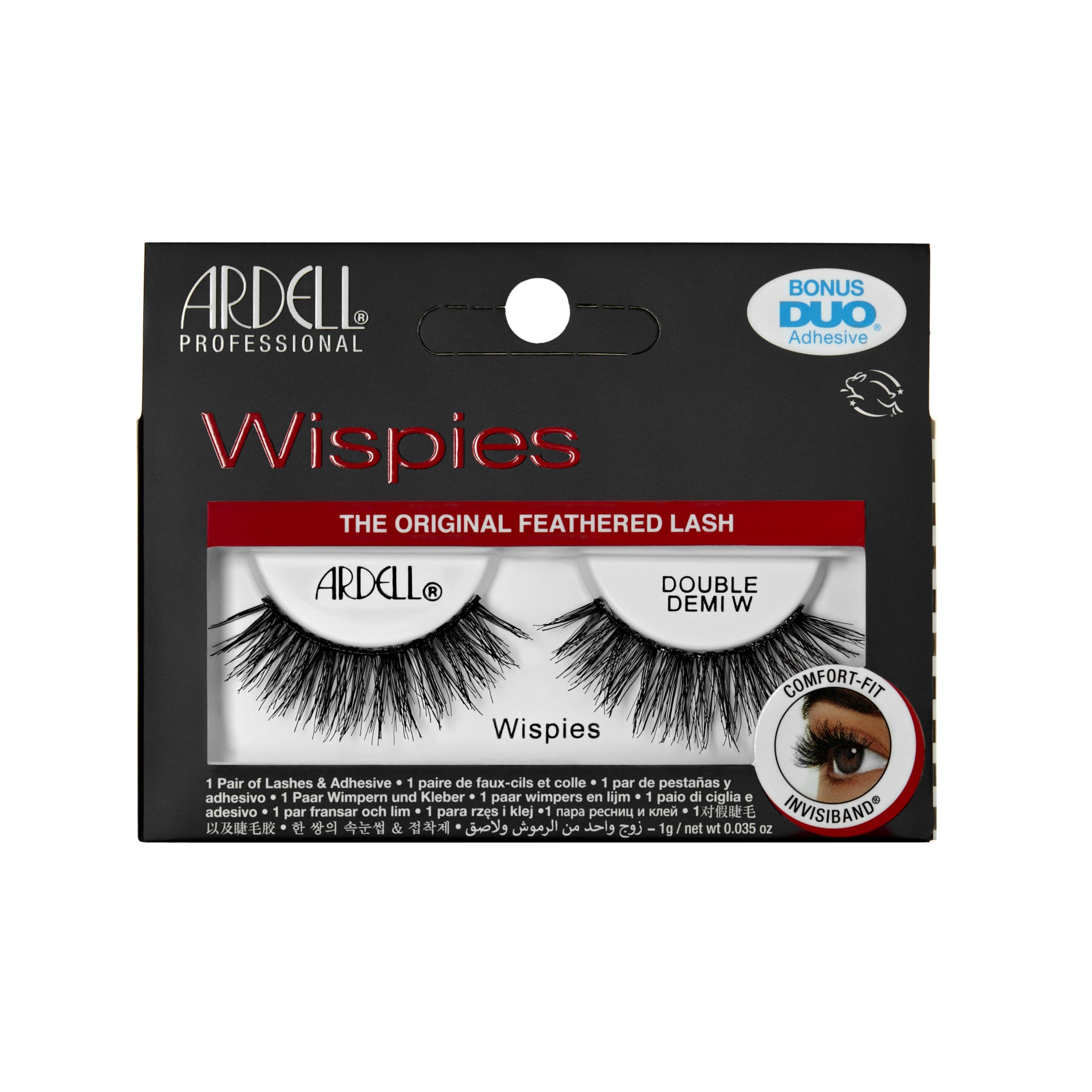Ardell Double Demi Wispies False Eyelashes, Duo Adhesive Included, Full Volume Medium Length, Vegan Friendly, 1 Pair (Pack of 1) — image 1