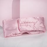 Brushworks Pink Satin Sleep Mask - Plush Blackout Eye Cover for Comfortable view 5
