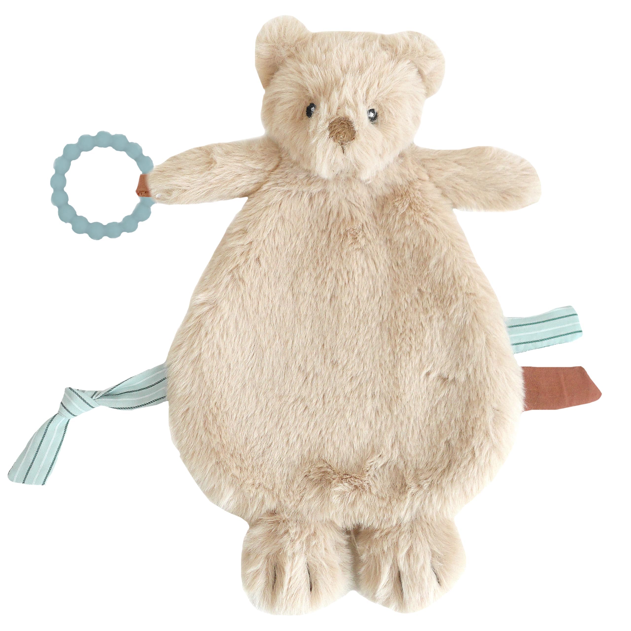 MON AMI Baldwin Bear Silicone Teether Baby Blanket 12"/30.5cms | Soft Security Blanket & Teething Toy for Newborn, Infant & Toddler | Plush Comforter Essentials