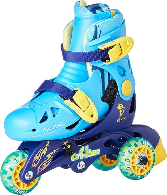 Patins 3 Rodas Ajustáveis Fenix Azul