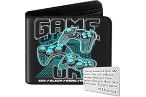 Qoibraze Kids Wallet for Boys Teen, Cool Boy Wallet for Kids Age 6-8 9-12 12-14, Funny Bifold Leather Purse, Small Wallets with Coin Pocket for Childrens Birthday Christmas Gifts