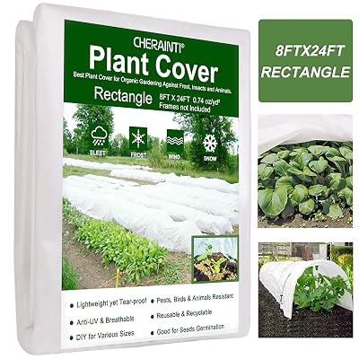 Plant Covers Freeze Protection, 8 Ft X 24 Ft Garden Floating Row Cover for Vegetables Fruit, Fabric Plant Blanket Frost Protection Covers for Winter