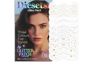 Face Glitter Freckles Tattoo,Diesetsr Temporary Makeup Patches,Body Glitter Sparkle Fake Freckles Stickers for Women Kids Festival, Concert,Carnival Party,Cosmetic Glitter,Rave Accessories,10 PCS