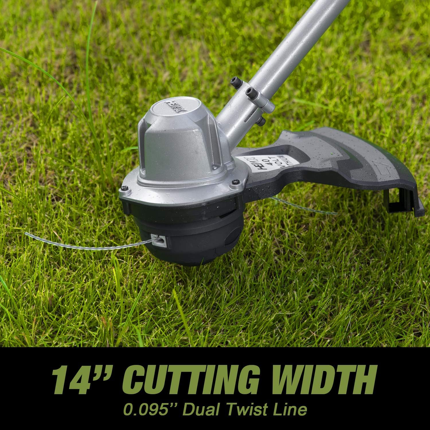 HENX 14-Inch Cordless String Trimmer 40V Max Lithium-ion, with 2.5 AH Battery, Foldable Shaft, Bump Feed (Foldable Shaft) : Garden & Outdoor
