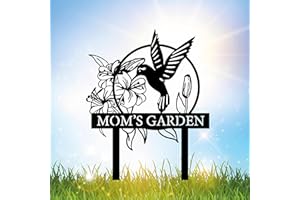 Custom Hummingbird Metal Garden Sign with Stakes, Bird Garden Decorations, Flower Design Personalized Garden Sign, Custom Gar
