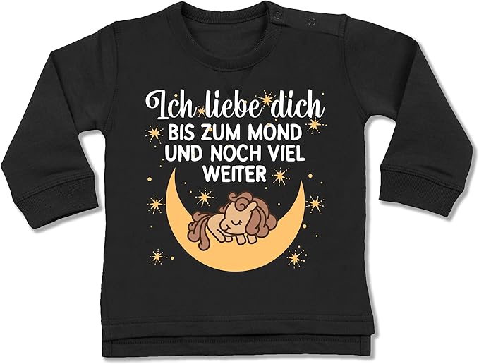 Shirtracer Sprüche Baby Ich Liebe Dich bis zum Mond und noch viel