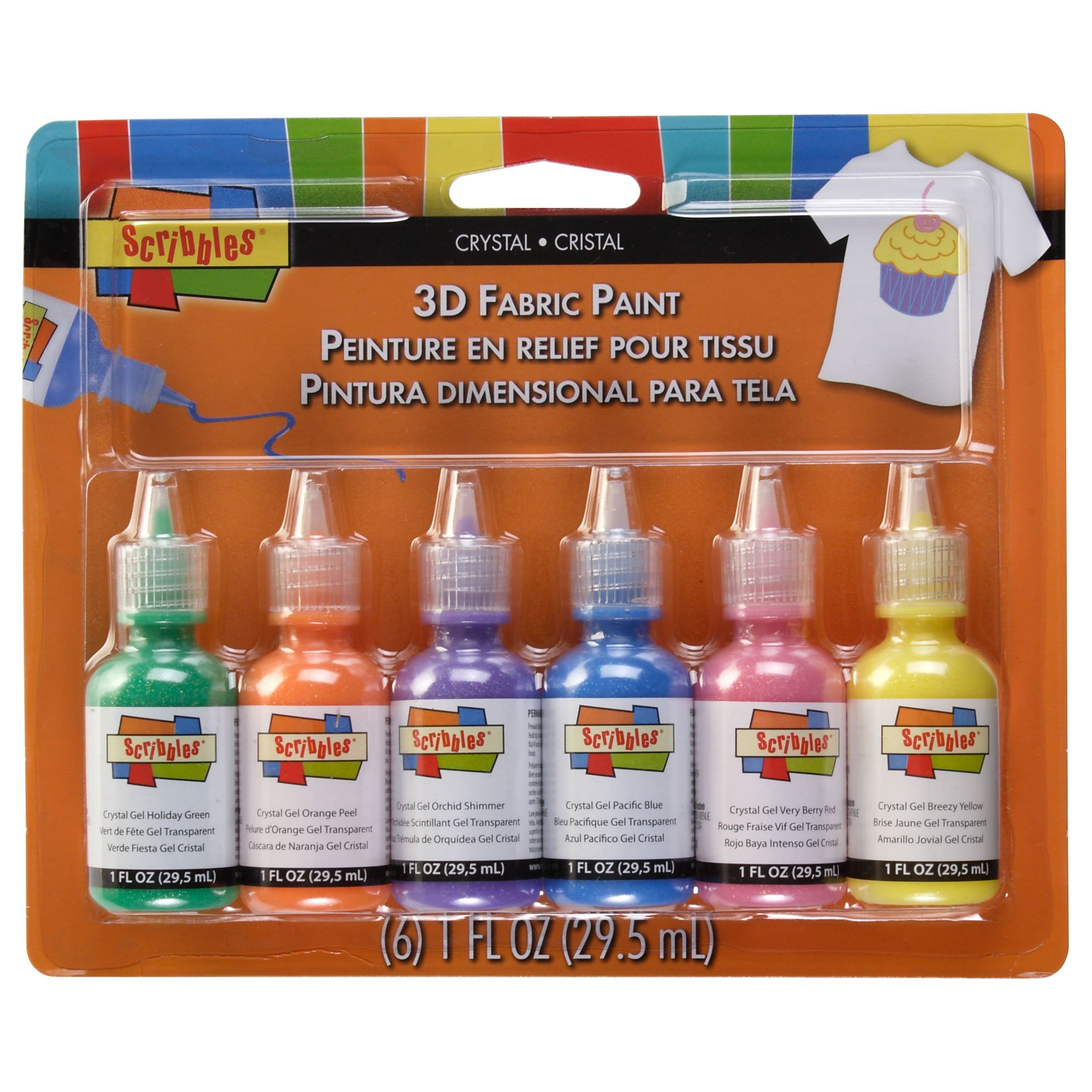 I Love To Create Paint Scribbles 3D Fabric Paints 1 Oz 6 kg-Crystal
