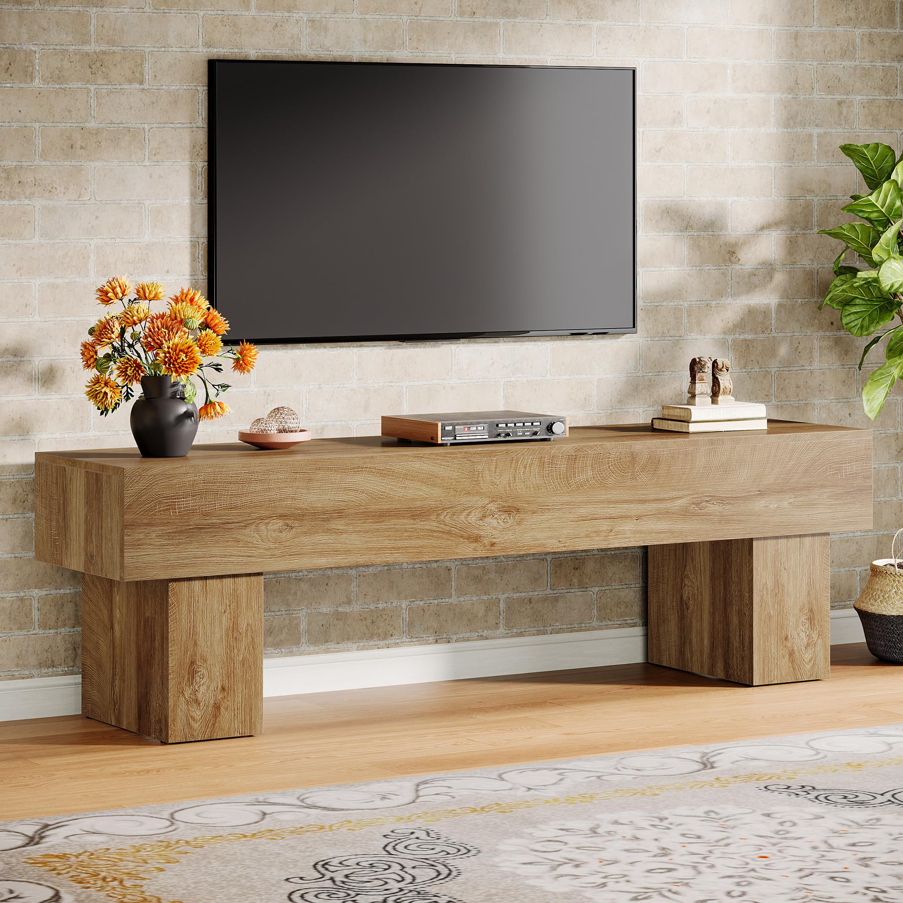Photo 1 of **FOR PARTS ONLY/ BROKEN PIECES*** Tribesigns 63" TV Stand, Farmhouse Entertainment Center, Low TV Console Table for Living Room, Long Media Console Television Stands for 55/60/65 Inch TV