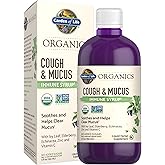 Garden of Life Organics Elderberry Zinc Immune Support for Adults and Kids 12 and Older, Organic Cough & Mucus Immune Syrup with Ivy Leaf, Vitamin C and Echinacea, No Added Sugars, 5 Fl oz