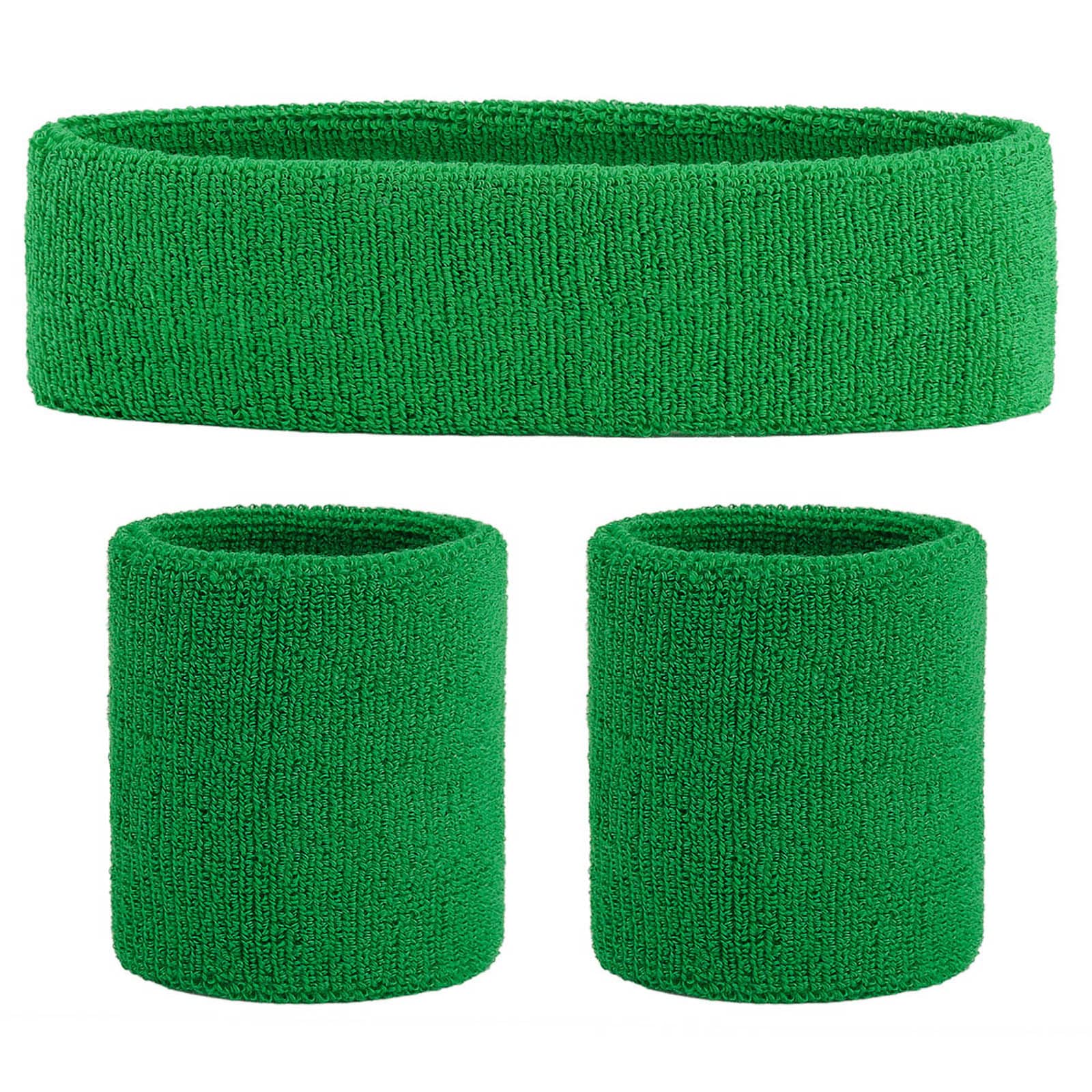 ONUPGO Sweatband Set (3 Pieces) Sports Headband Wrist Striped Sweatbands Terry Cloth Wristband Athletic Exercise Basketball Wrist Sweatband and Headbands Moisture Wicking Sweat Absorbing Head Band โ image 1