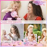 Auney 36 PCS Tin Tea Set Unicorn Toys for Girls Tea Party Pretend Play view 7