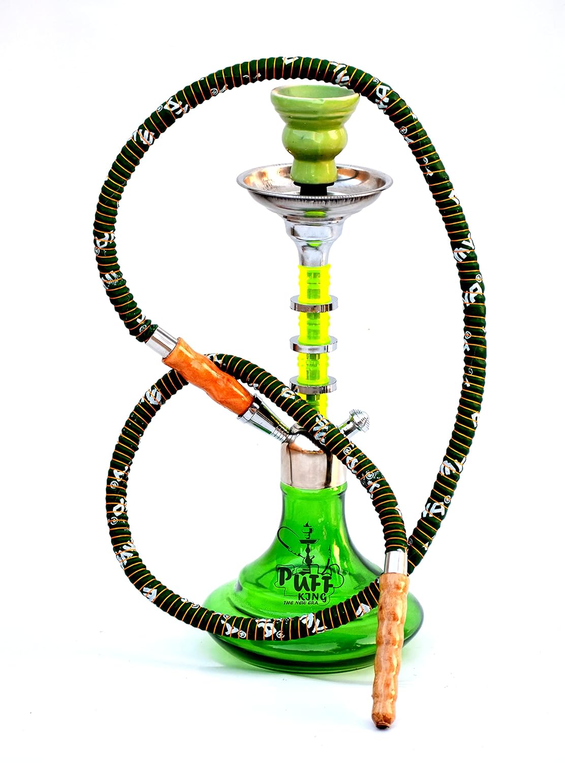Buy Puff King Hookah Pot Set Green Flavour Sheesha Glass Pot for Home Decor and Refreshment