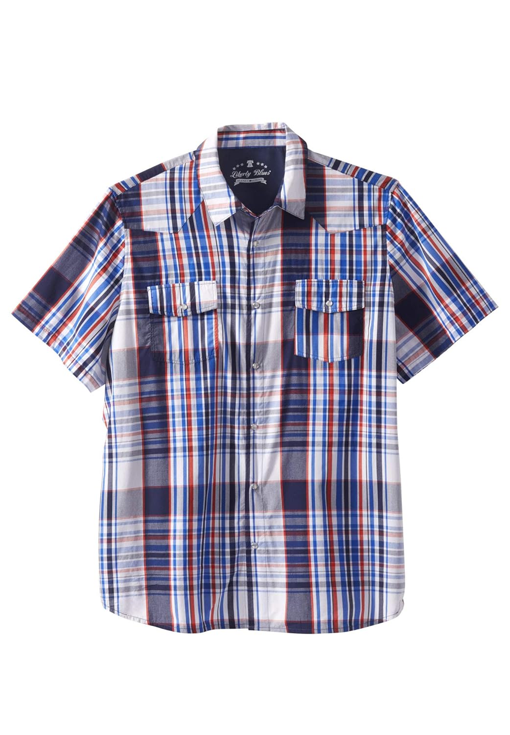 Liberty Blues Mens Big & Tall Summer SnapButton Shirt
