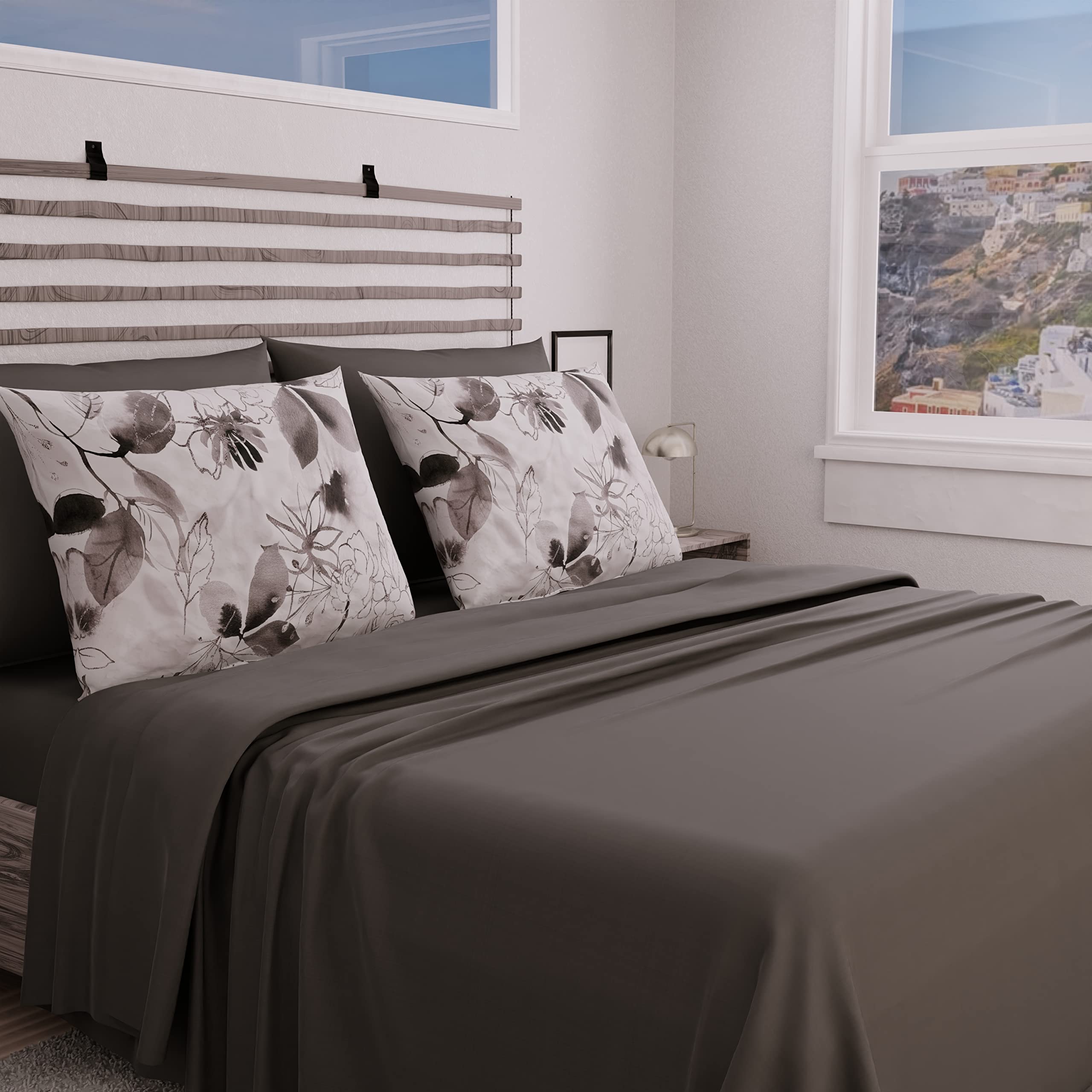 PETTI Artigiani Italiani - Complete Bed Set, Double Sheets, Flower Painting Sheets, Double Bed Set, Printed on Pillowcases Only 100% Made in Italy — image 1