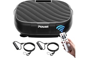 POWET Vibration Plate Exercise Machine, Whole Body Workout Vibration Plate for Lymphatic Drainage with 5 Setting Modes, 99 Speed Levels for Weight Loss, Shaping, Toning