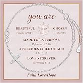 925 Sterling Silver Cross Bracelet for Women - Christian Religious Faith Infinity Cross Bracelets Dainty Inspirational Gifts for Her Birthday Baptism Confirmation Easter
