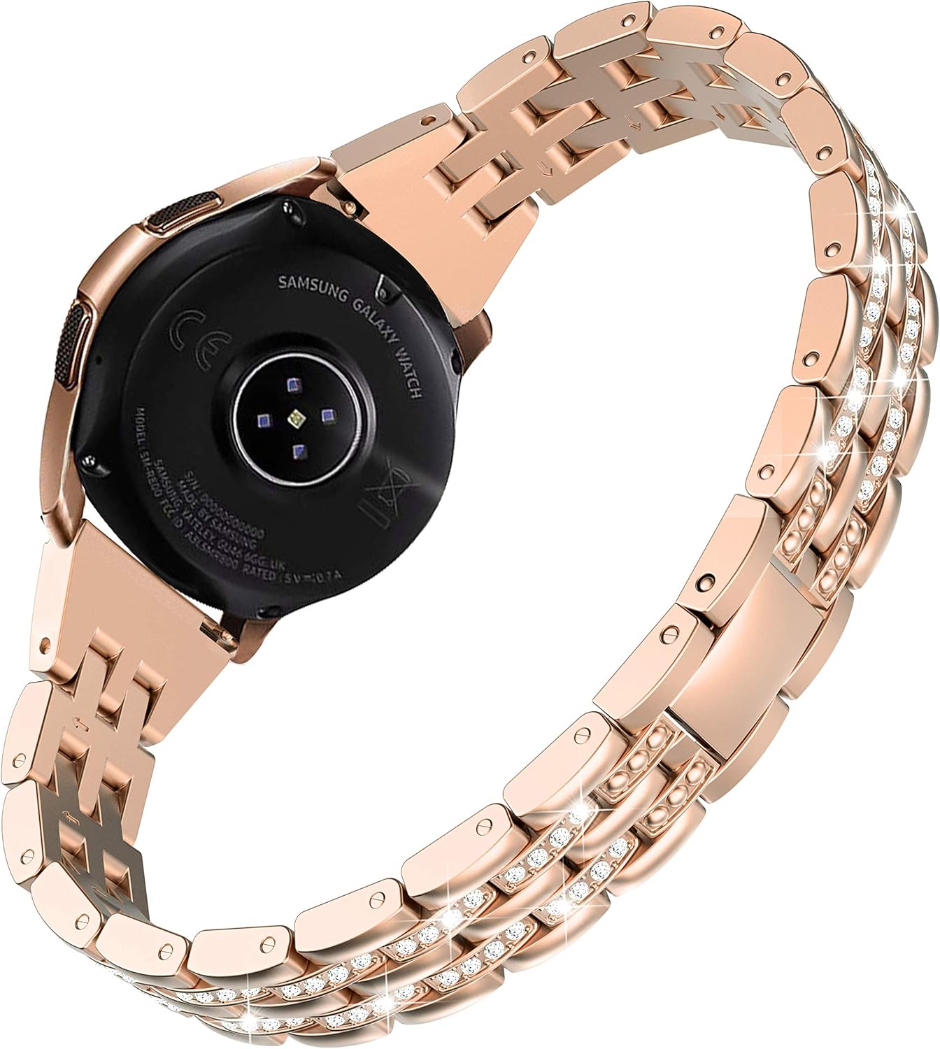 Amazon Com Wearlizer Bling Band Compatible With Galaxy Watch 42mm Band Samsung Watch Band 42mm For Women Metal Jewelry Strap Wristband Replacement For Samsung Watch Active Samsung Gear S2 Classic Rosegold Sports Outdoors