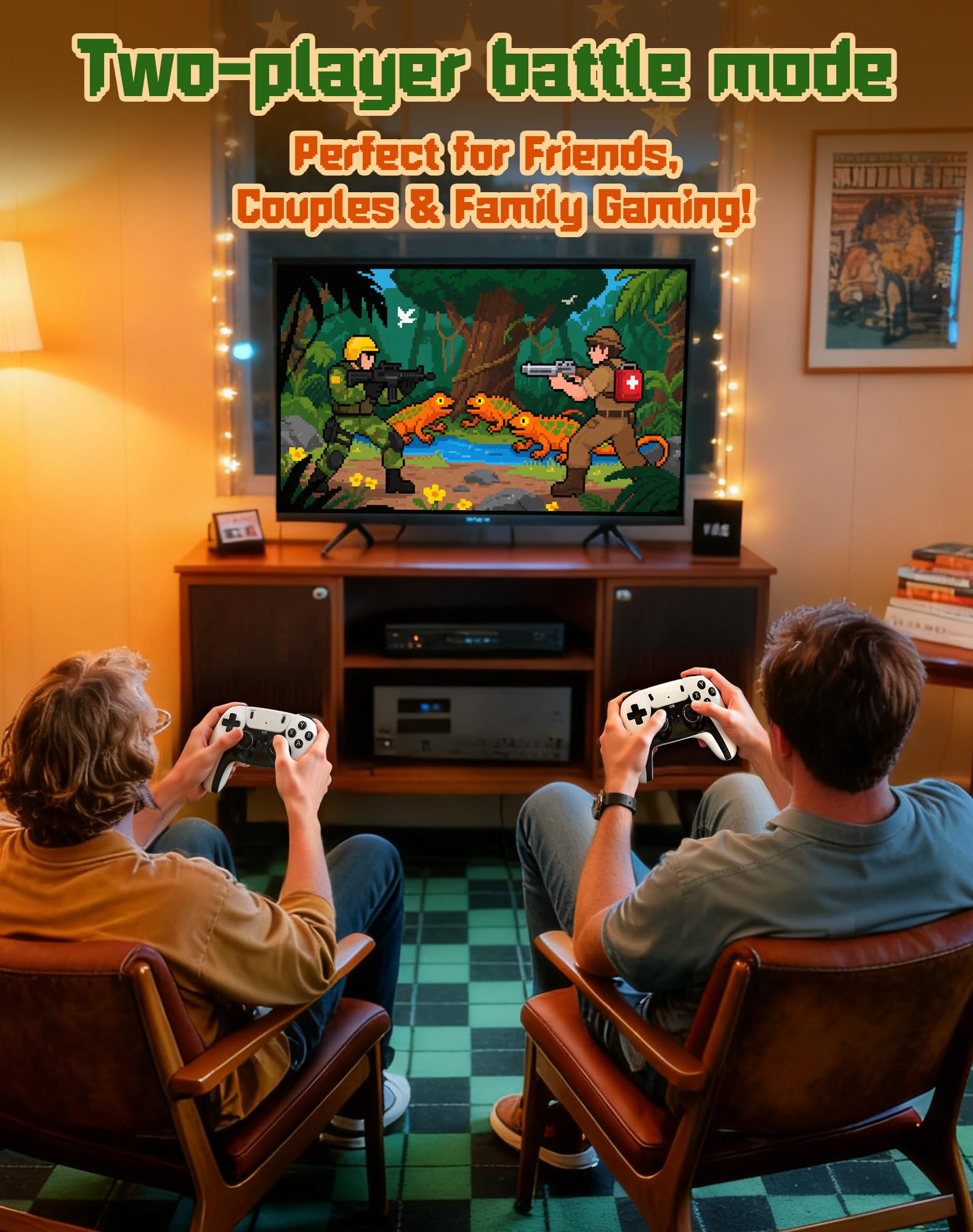 Huqjot 2025 Upgraded Retro Gaming Console Stick Pro, Video Games Console with 4K HDMI, Built-in 23 Classic Game Emulators, 20000+ Games - Video Game with Upgrade Dual 2.4G Wireless Controllers (64G)