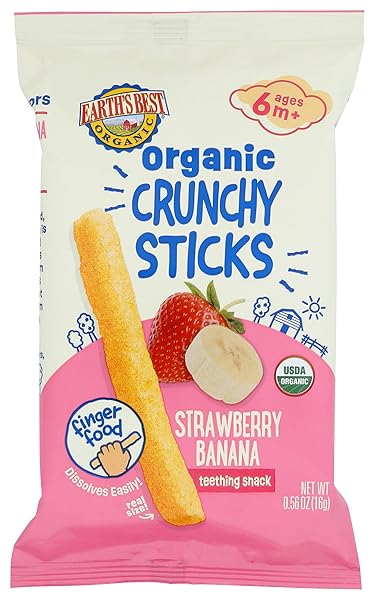 EARTHS BEST ORGANIC STRAWBERRY BANANA CRUNCHY STICKS, 0.56...